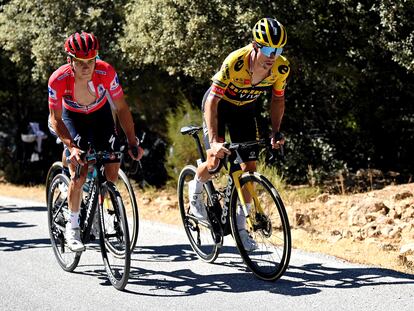 Remco Evenepoel y Primoz Roglic, durante la pasada Vuelta a España.