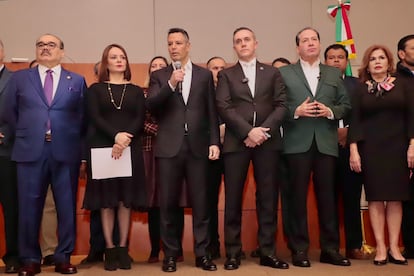 Jorge Carlos Ramírez Marín, Nuvia Mayorga, Alejandro Murat, Adrián Ruvalcaba y Eruviel Ávila