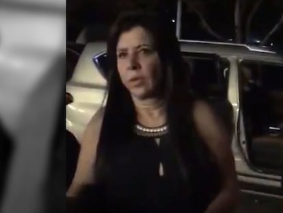 Rosalinda González Valencia en un video que circuló en redes sociales de su detención en mayo de 2018.