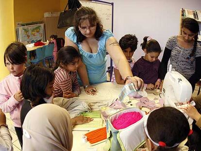 Una clase en una escuela de primaria de Estrasburgo con alumnos inmigrantes.