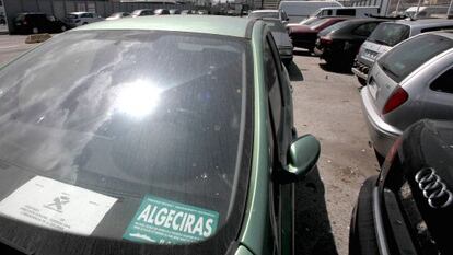 Automóviles incautados por la Guardia Civil en el puerto de Algeciras.