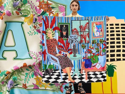 En el icónico pañuelo de seda está la clave para rematar (y levantar) los looks de primavera