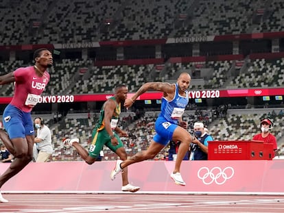 Jacobs se impone a Kerley en la final de los 100m de los Juegos Olímpicos de Tokio.