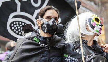 Manifestació contra la contaminació a Barcelona, el passat mes de febrer.  