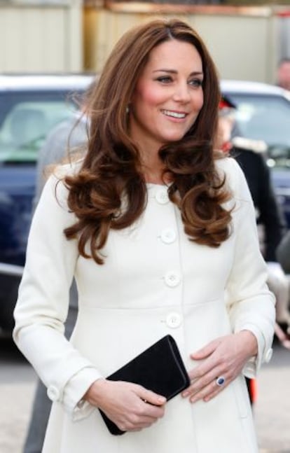 Kate durante su visita al set de "Downton Abbey".