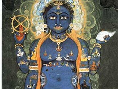 Visnú, segundo dios de la tríada hindú, responsable de conservar lo creado en el universo, y muy popular porque se le atribuyen diez encarnaciones.