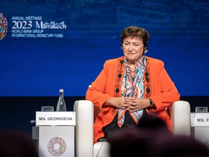 La directora gerente del FMI, Kristalina Georgieva, ayer en Marraquech.