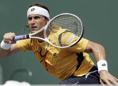 David Ferrer, durante el partido contra Isner.