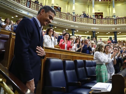 Pedro Sánchez, durante la primera jornada del debate sobre el estado de la nación.