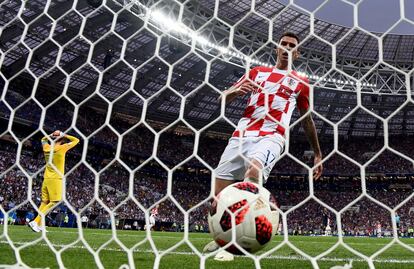 Mario Mandzukic, tras marcar el segundo gol de Croacia ante Francia.