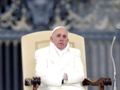 O papa Francisco durante uma audiência na Cidade do Vaticano.