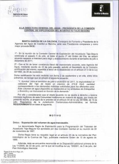 Documento de la Agencia del Agua de Castilla-La Mancha.