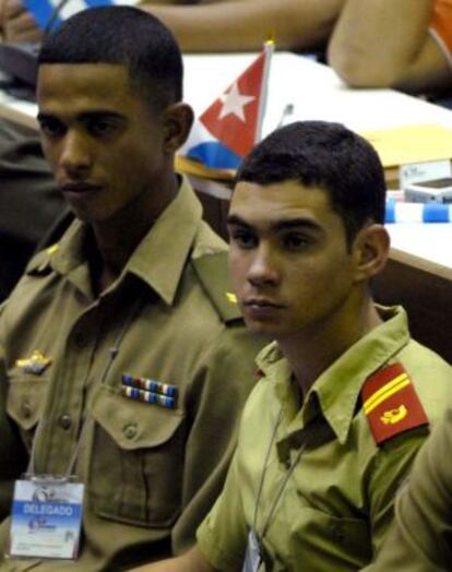 Elián González, en el congreso de las Juventudes Comunistas en 2010