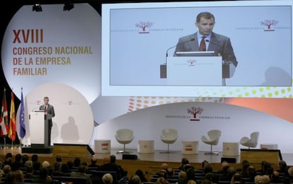 El Rey durante la inauguración del Congreso Nacional de la Empresa Familiar en Bilbao