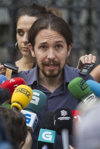 Pablo Iglesias, el pasado viernes durante su viaje a Galicia. 