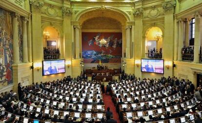 Primera sesi&oacute;n del nuevo Congreso colombiano.