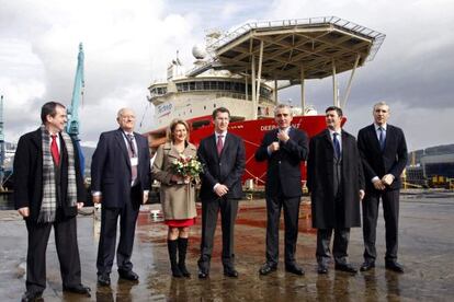 Acto de entrega y bautizo del buque &quot;Deep Orient&quot; en Vigo 