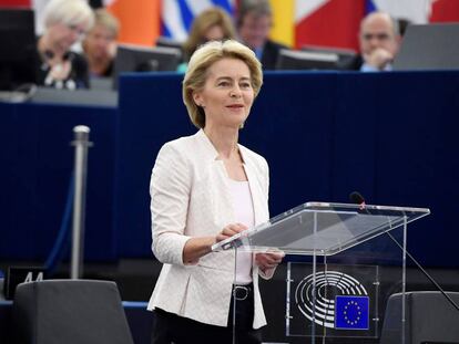 Ursula von der Leyen, este martes en el Parlamento Europeo de Estrasburgo (Francia). 