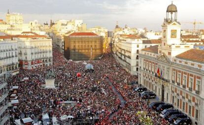 Imagen de la manifestación en la Puerta del Sol de Madrid.