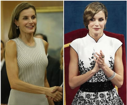 Doña Letizia, en el palacio de la Zarzuela hce cinco meses y en los premios Princesa de Asturias este 2017.