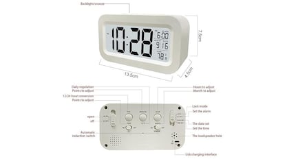 Reloj que da la hora y mide la temperatura de la habitación