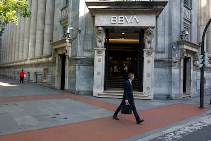 Una oficina del BBVA en Bilbao.