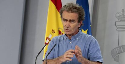 Fernando Simón en rueda de prensa en la Moncloa. 