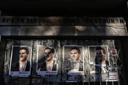 Carteles electorales de Albert Rivera, candidato de Ciudadanos a la presidencia del Gobierno.