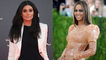 La diseñadora de moda Rachel Roy y, a la derecha, la cantante Beyoncé.