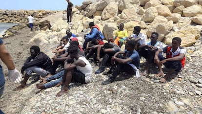 Migrants who survived a shipwreck in 2022 on the coast of Al-Hamidiyah, Syria.