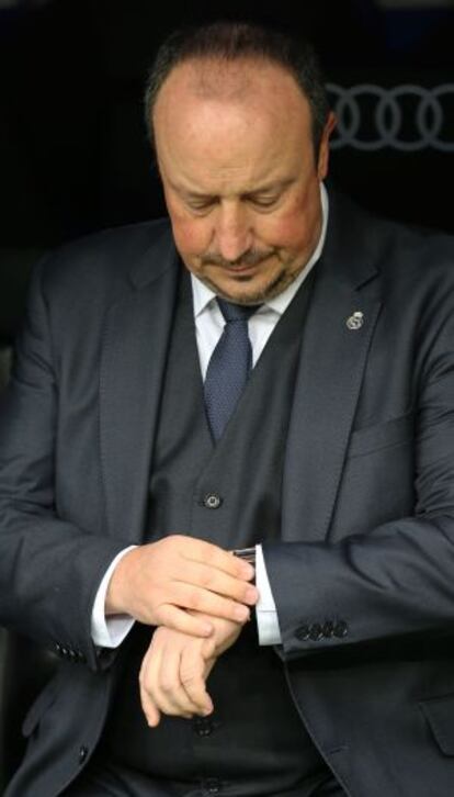 Rafa Benítez, en el banquillo