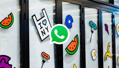 Stickers y el logotipo de WhatsApp