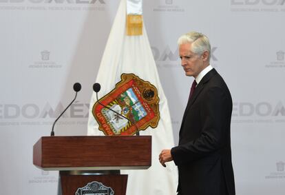 Alfredo del Mazo durante una conferencia este lunes