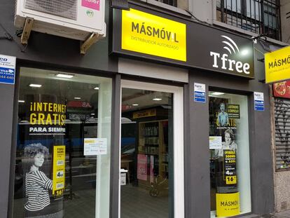 Una tienda distribuidora de MásMóvil en Madrid.
