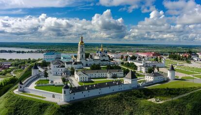 Vista aérea del kremlin de Tobolsk.