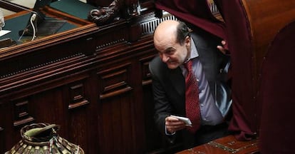 Bersani, en la primera votación de este jueves.