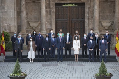 Foto de familia de la Conferencia de Presidentes celebrada este viernes en San Millán de la Cogolla (La Rioja).