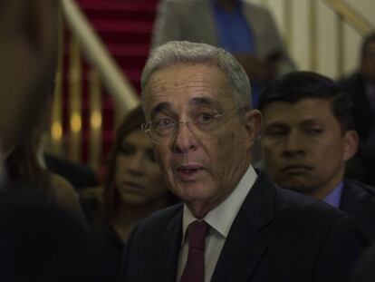 Álvaro Uribe, en el Congreso de Colombia.