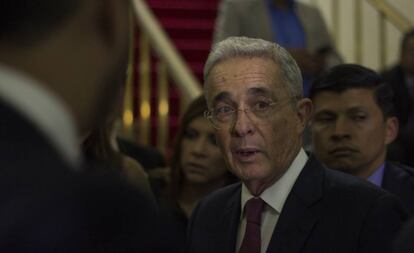 Álvaro Uribe, en el Congreso de Colombia. 