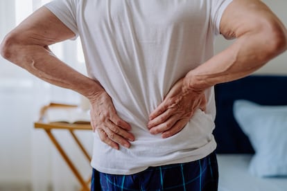 A man with back pain