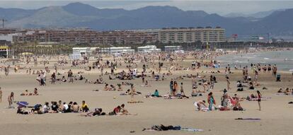 Las playas del Cabanyal y la Malvarrosa de Valencia.