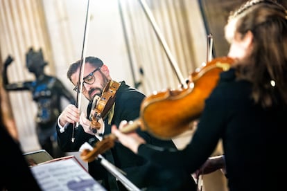 Daniel Pinteño e Isabel Juárez durante el concierto de este miércoles.