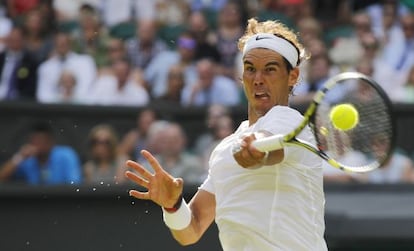 Nadal, durante su victoria ante Klizan.