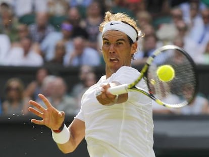 Nadal, durante su victoria ante Klizan. 