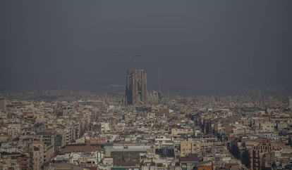 Barcelona el gener del 2020, en ple episodi de contaminació.