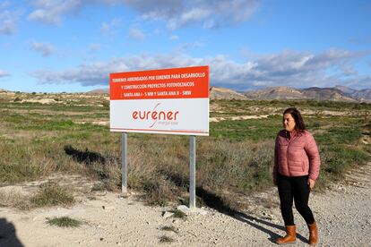 La dirigente vecinal Ana Molina, en uno de los terrenos afectado por un proyecto solar, en una imagen del 17 de enero.