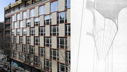 El carrer Casp, on hi ha el Novedades i l'Hotel Barcelona.
