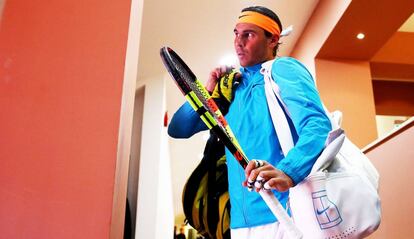 Nadal, antes de saltar a la pista ayer en Roma.