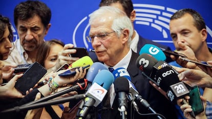 Josep Borrell durante la comparecencia ante los medios en Bruselas el pasado miércoles.