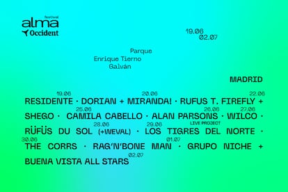 Estos son los artistas confirmados para la segunda edición del festival Alma Occident Madrid.